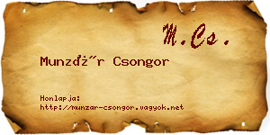 Munzár Csongor névjegykártya